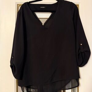 Dynamite Black V-Neck Blouse